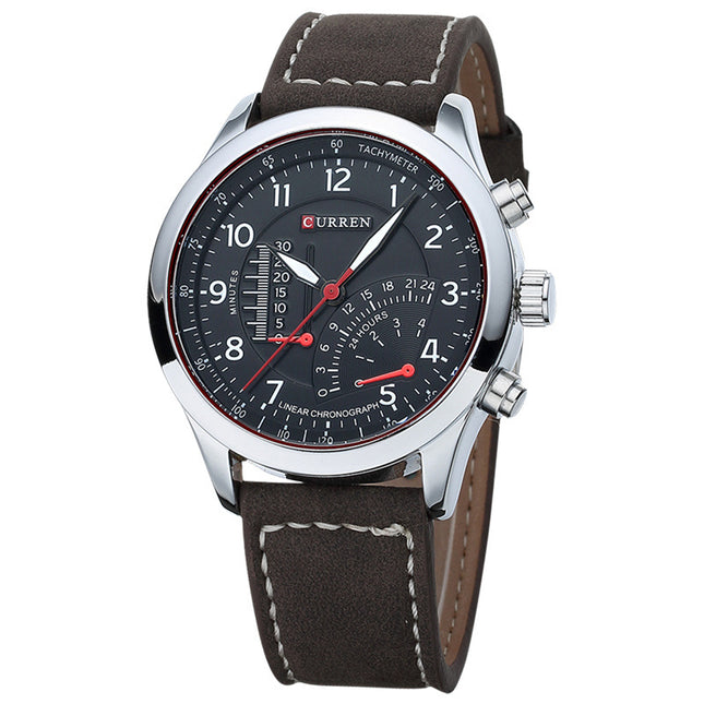 Men's Watches Fashion Analog Quartz Watch for Men Sport Waterproof Watch Classic Casual Leather Band Wristwatch