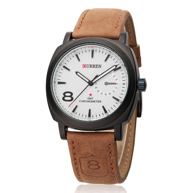 Men's Watches, Classic Wrist Watch Fashion Analog Quartz Business Watch Leather Band Waterproof Watch for Men
