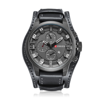 Men's Watches Waterproof Watch for Men Fashion Quartz Wristwatches Calendar With Leather Strap