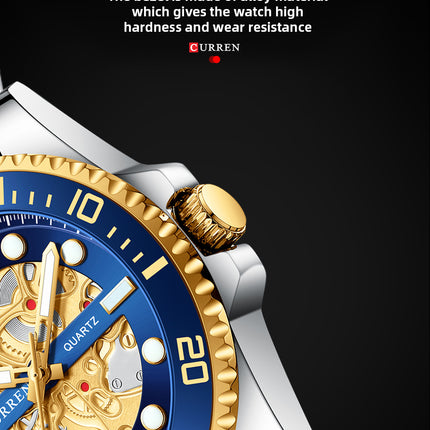 Men's Watches, Stainless Steel Strap Watch for Men Male Waterproof Quartz Business wristwatches-M1