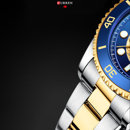 Men's Watches, Stainless Steel Strap Watch for Men Male Waterproof Quartz Business wristwatches-M1