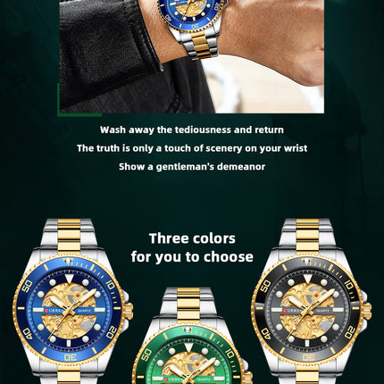 Men's Watches, Stainless Steel Strap Watch for Men Male Waterproof Quartz Business wristwatches-M1