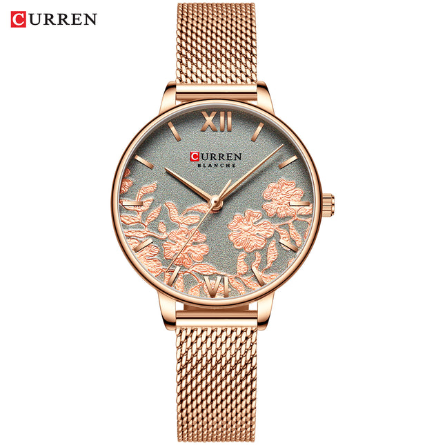 Women's Fashion Watches Stainless Steel Strap Quartz Waterproof  Watch for Women-E2