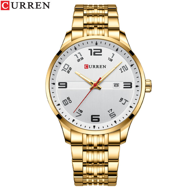 Men's Fashion Watches,  Stainless Steel Strap Calendar Waterproof Quartz Business Watch for Men