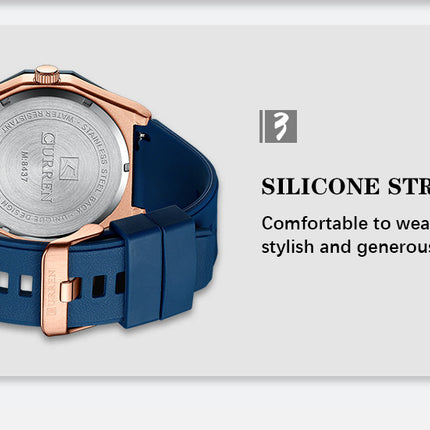 Men 's Watches Fashion Men's Quartz Waterproof Silicone Watches Business Casual Sport Design Wrist Watch for Men