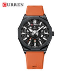 Black shell black orange strap