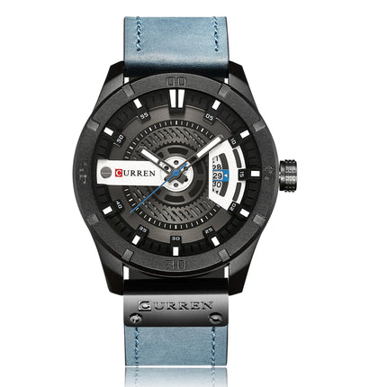 Men's Watches Sport Watch for Men Multifunction Chronograph Fashion Wristwatches Calendar With Leather Strap