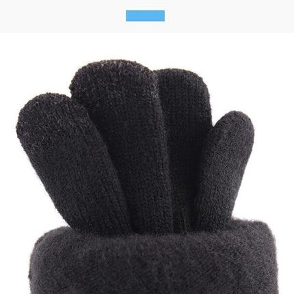 Winter Knitted Gloves, Soft Men's Touch Screen Cycling Gloves, Warm Full Finger Anti-Slip Running Gloves