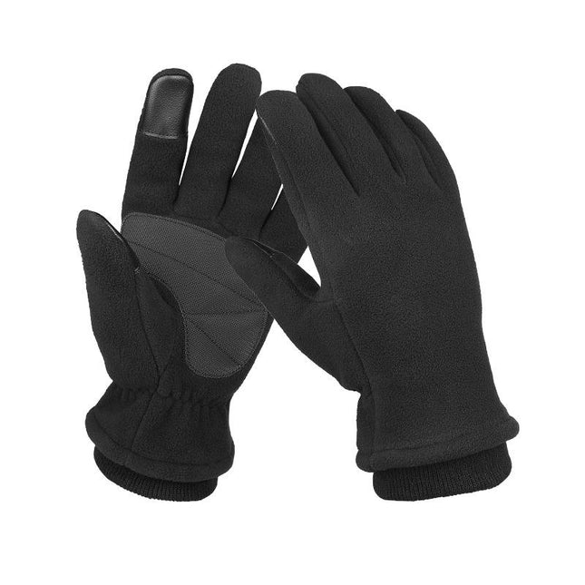 Men's and Women's Winter Gloves - Double Sided Rocker Plush Warm Gloves, Touch Screen Texting Gloves
