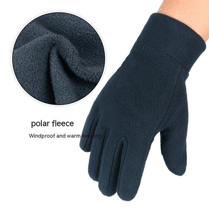 Men's and Women's Winter Warm Touch Screen Gloves Double Sided Rocker Fleece Fleece Gloves (For Cold Weather)