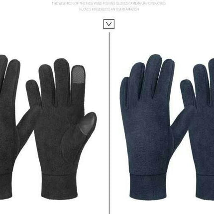 Men's and Women's Winter Warm Touch Screen Gloves Double Sided Rocker Fleece Fleece Gloves (For Cold Weather)