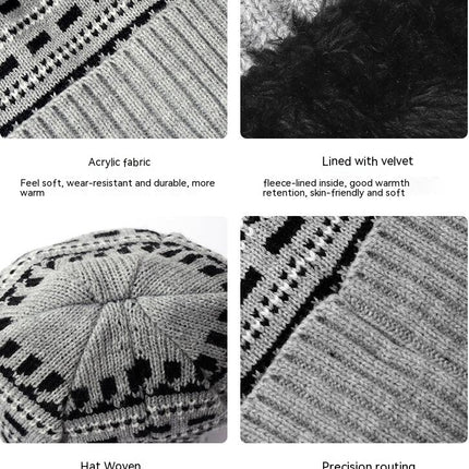 Winter Warm Gloves Set Women's Scarf Hat Gloves Set Touch Screen Gloves Men's Warm Neck Wrap Set