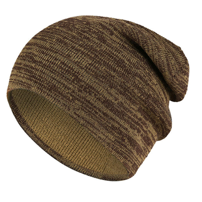 Mens Winter Warm Knit Hat, Plain Skull Hat - Outdoor Sports Running Knit Hat