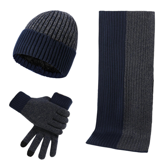 Winter Hats Scarf for Men with Touchscreen Gloves Warm Men's Scaves and Beanie Hat Themal Gloves Set