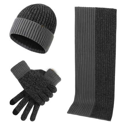 Winter Hats Scarf for Men with Touchscreen Gloves Warm Men's Scaves and Beanie Hat Themal Gloves Set