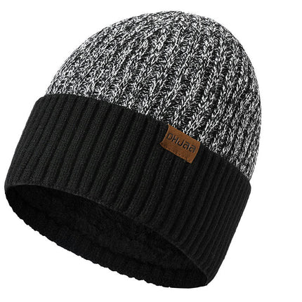 Double Plush Pee Wee Hat, Unisex Everyday Flip Flop Plain Knit Hat, Soft and Warm Winter Hat