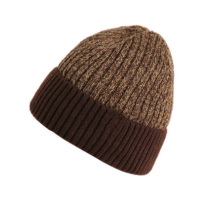 Double Plush Pee Wee Hat, Unisex Everyday Flip Flop Plain Knit Hat, Soft and Warm Winter Hat