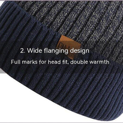 Double Plush Pee Wee Hat, Unisex Everyday Flip Flop Plain Knit Hat, Soft and Warm Winter Hat