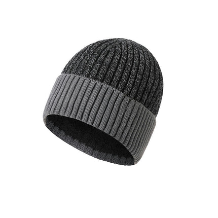 Double Plush Pee Wee Hat, Unisex Everyday Flip Flop Plain Knit Hat, Soft and Warm Winter Hat
