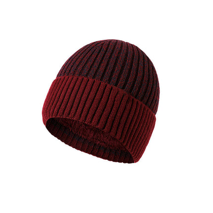 Double Plush Pee Wee Hat, Unisex Everyday Flip Flop Plain Knit Hat, Soft and Warm Winter Hat