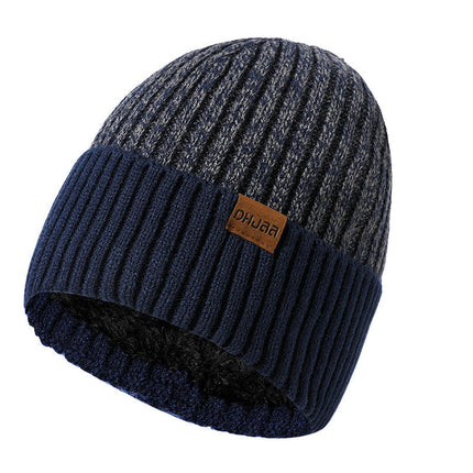 Double Plush Pee Wee Hat, Unisex Everyday Flip Flop Plain Knit Hat, Soft and Warm Winter Hat