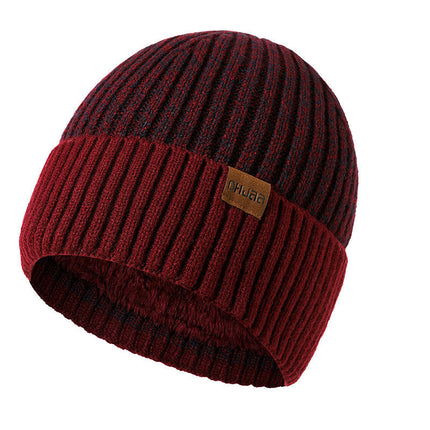 Double Plush Pee Wee Hat, Unisex Everyday Flip Flop Plain Knit Hat, Soft and Warm Winter Hat