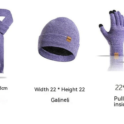 Winter Beanie Hat Warm Scarf and Touch Screen Gloves Set for Women and Men,Knit Cap Set Model B