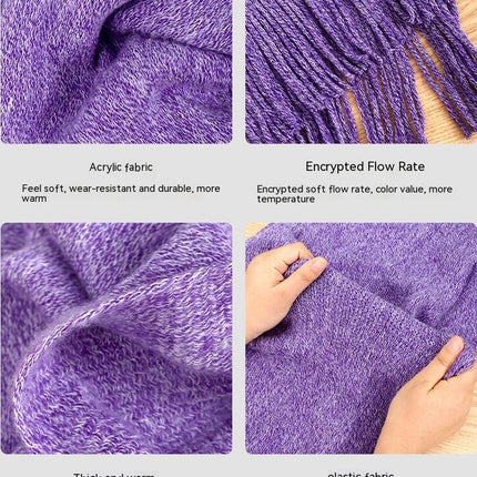 Winter Beanie Hat Warm Scarf and Touch Screen Gloves Set for Women and Men,Knit Cap Set Model B