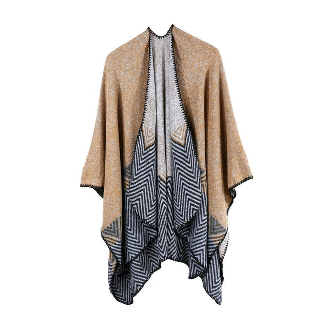 Women's Shawl Wrap Poncho Ruana Cape Cardigan Open Front Coat for Fall Winter Holiday