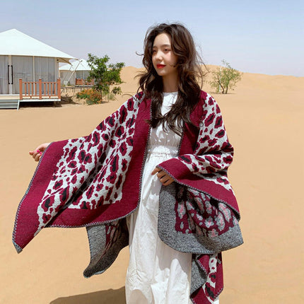 Women's Shawl Wraps Open Front Poncho Cape Oversized Sweaters Casual Cardigan Shawls for Fall Winter