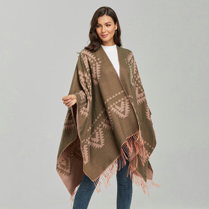 Women's Shawl Scarf, Pashmina Scarf Blanket Poncho Winter Warm, Front Opening Spring and Autumn Poncho