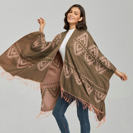 Women's Shawl Scarf, Pashmina Scarf Blanket Poncho Winter Warm, Front Opening Spring and Autumn Poncho