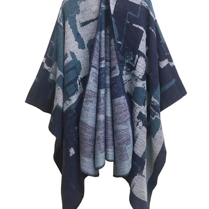 Women's Graffiti Poncho Cardigan Reversible Oversized Shawl Wrap Cardigan Women's Cardigan