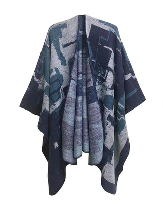 Women's Graffiti Poncho Cardigan Reversible Oversized Shawl Wrap Cardigan Women's Cardigan