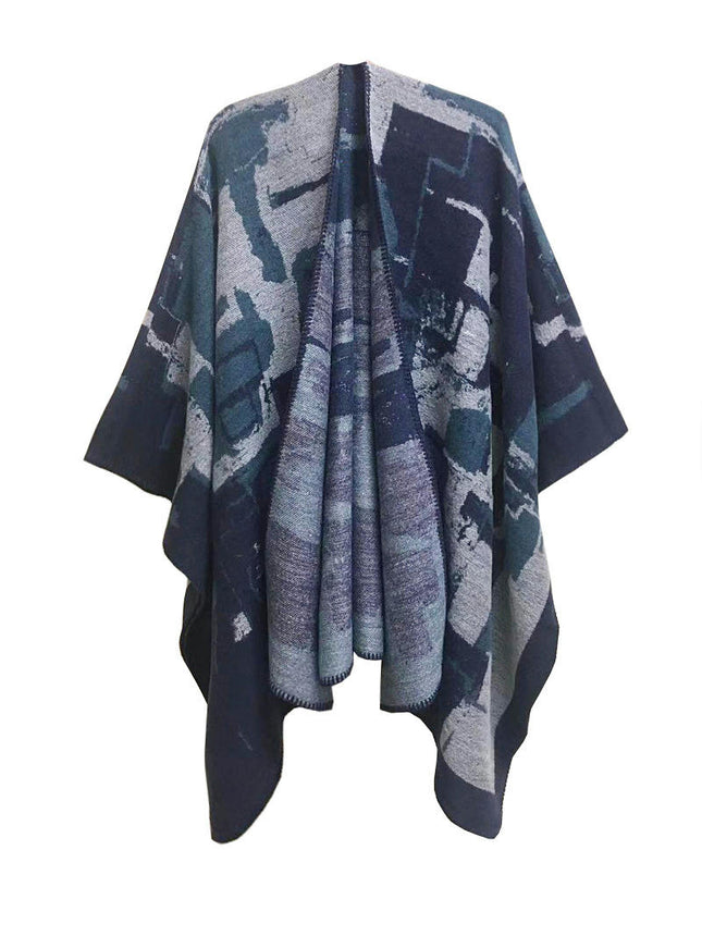 Women's Graffiti Poncho Cardigan Reversible Oversized Shawl Wrap Cardigan Women's Cardigan