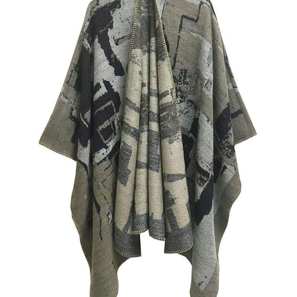 Women's Graffiti Poncho Cardigan Reversible Oversized Shawl Wrap Cardigan Women's Cardigan