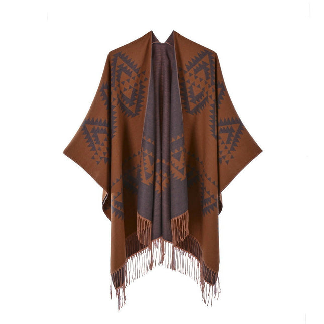 Women's Shawl Scarf, Pashmina Scarf Blanket Poncho Winter Warm, Front Opening Spring and Autumn Poncho