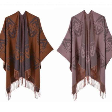 Women's Shawl Scarf, Pashmina Scarf Blanket Poncho Winter Warm, Front Opening Spring and Autumn Poncho