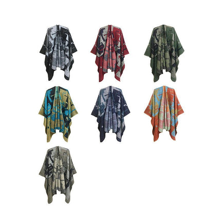 Women's Graffiti Poncho Cardigan Reversible Oversized Shawl Wrap Cardigan Women's Cardigan