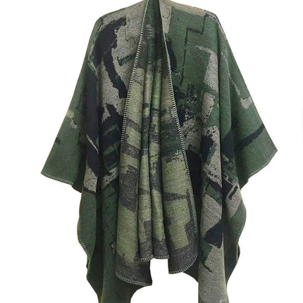 Women's Graffiti Poncho Cardigan Reversible Oversized Shawl Wrap Cardigan Women's Cardigan