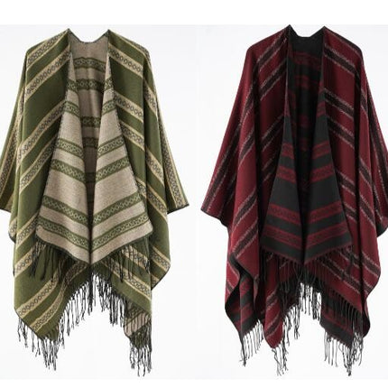 Women's Poncho Shawl Fashion Tassel Large Long Scarf Cardigan