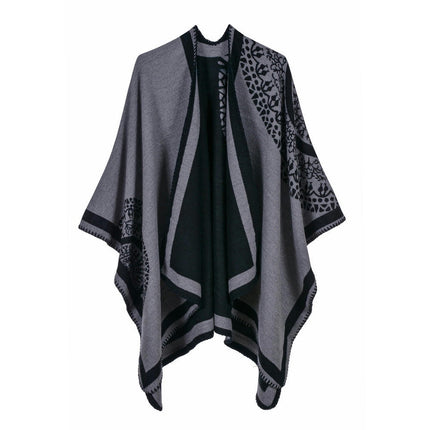 Women's Shawl Wrap Poncho  Cape Cardigan Sweater Open Front for Fall Winter Spring