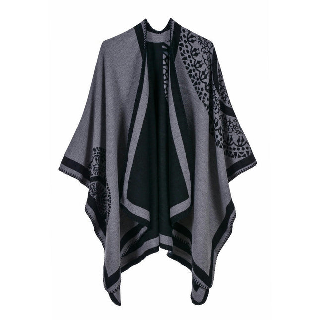 Women's Shawl Wrap Poncho  Cape Cardigan Sweater Open Front for Fall Winter Spring