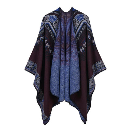 Women's Shawl Wrap Poncho  Cape Cardigan Sweater Open Front for Fall Winter Spring