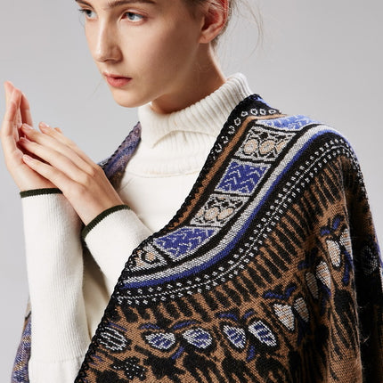 Women's Shawl Wrap Poncho  Cape Cardigan Sweater Open Front for Fall Winter Spring