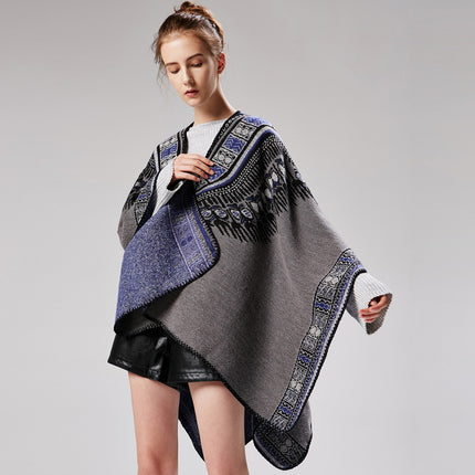 Women's Shawl Wrap Poncho  Cape Cardigan Sweater Open Front for Fall Winter Spring