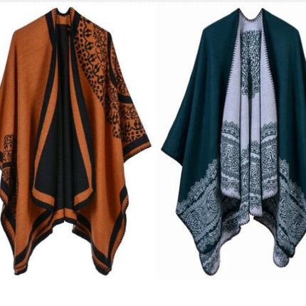 Women's Shawl Wrap Poncho  Cape Cardigan Sweater Open Front for Fall Winter Spring