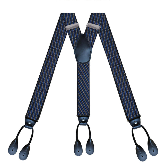 Mens 6 Clip Suspenders Y-back Leather Heavy Duty Suspenders suspenders for Women and Men