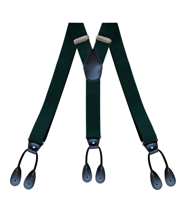 Mens 6 Clip Suspenders Y-back Leather Heavy Duty Suspenders suspenders for Women and Men