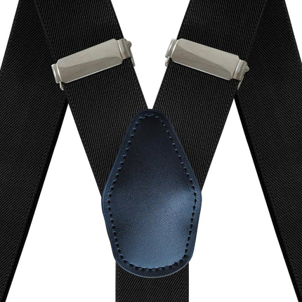 Mens 6 Clip Suspenders Y-back Leather Heavy Duty Suspenders suspenders for Women and Men